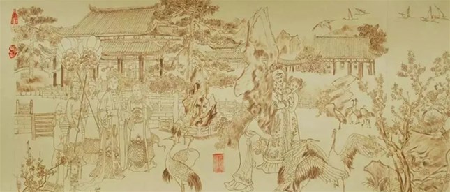 一组红楼梦白描烙画