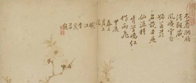 清 李昆《火笔花鸟图册》欣赏
